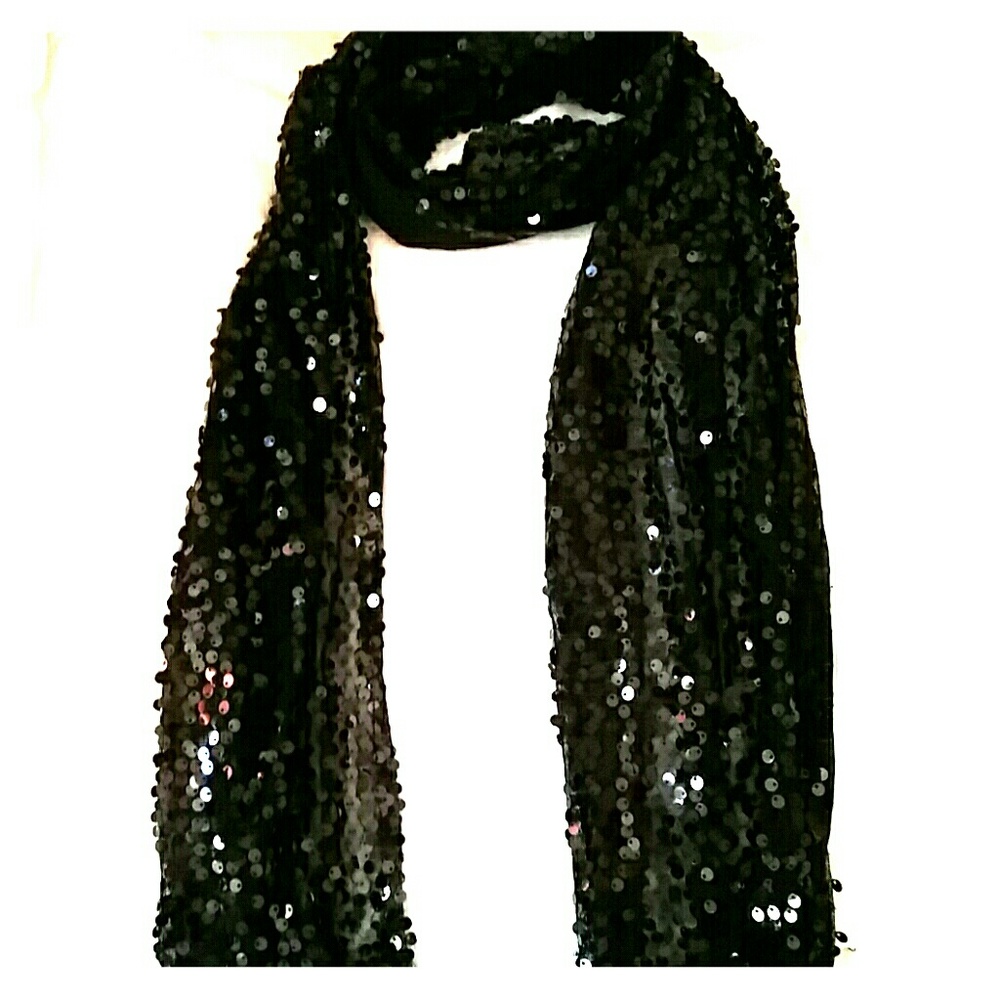 Black Squin Scarf