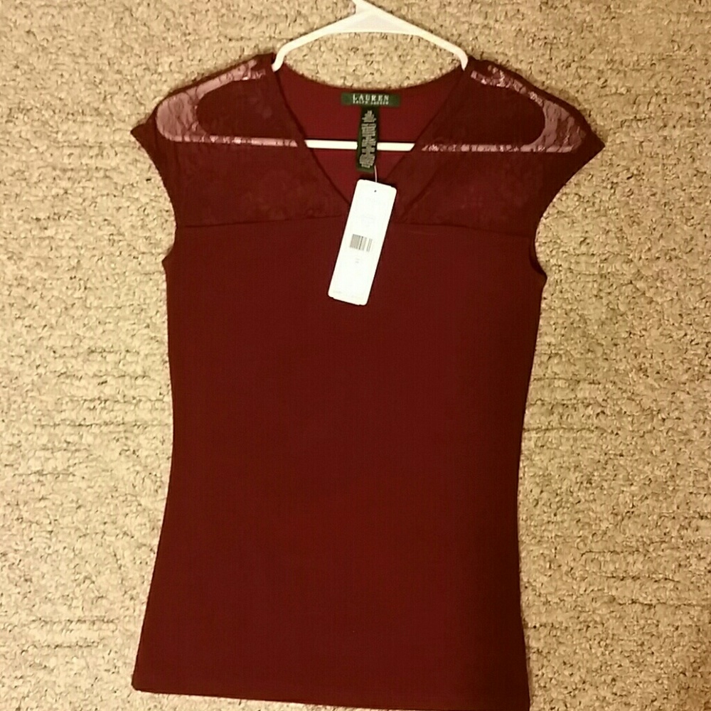 Ralph Lauren lace detail top