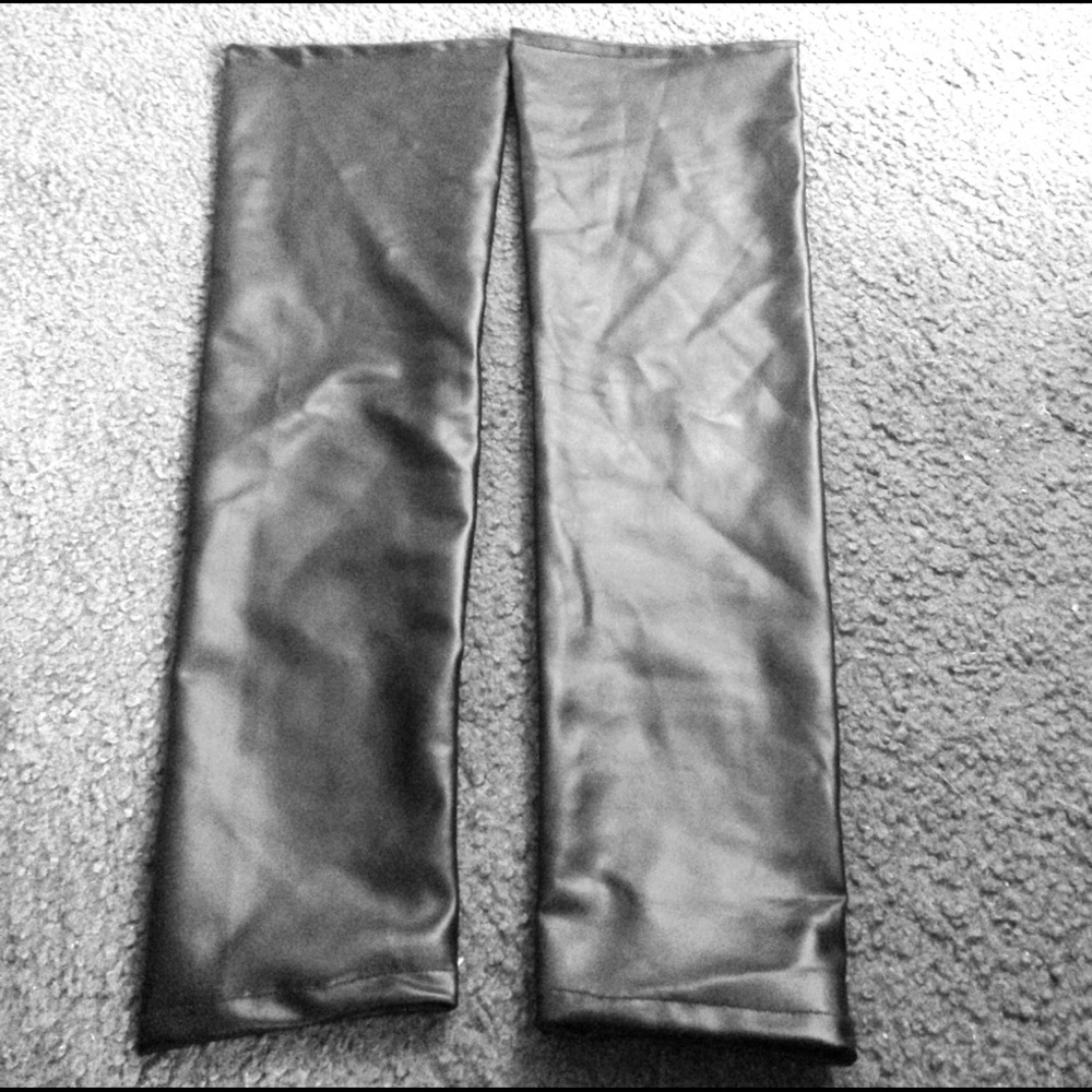 Pleather footless over the knee socks/thigh highs