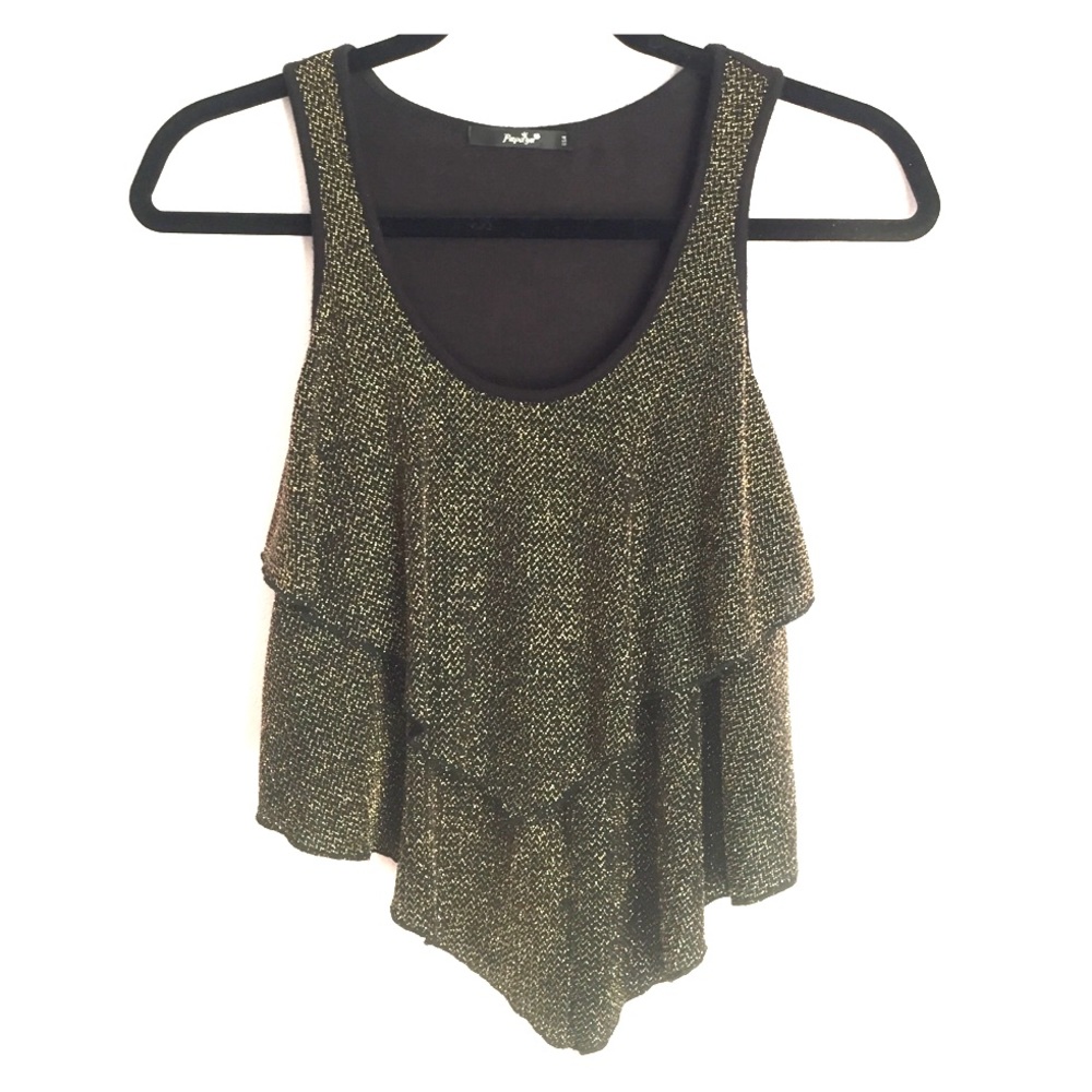 Gold and black blouse from Papaya
