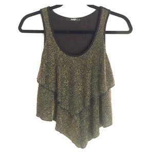 Gold and black blouse from Papaya