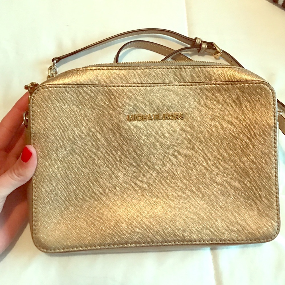 Gold Michael Kors purse