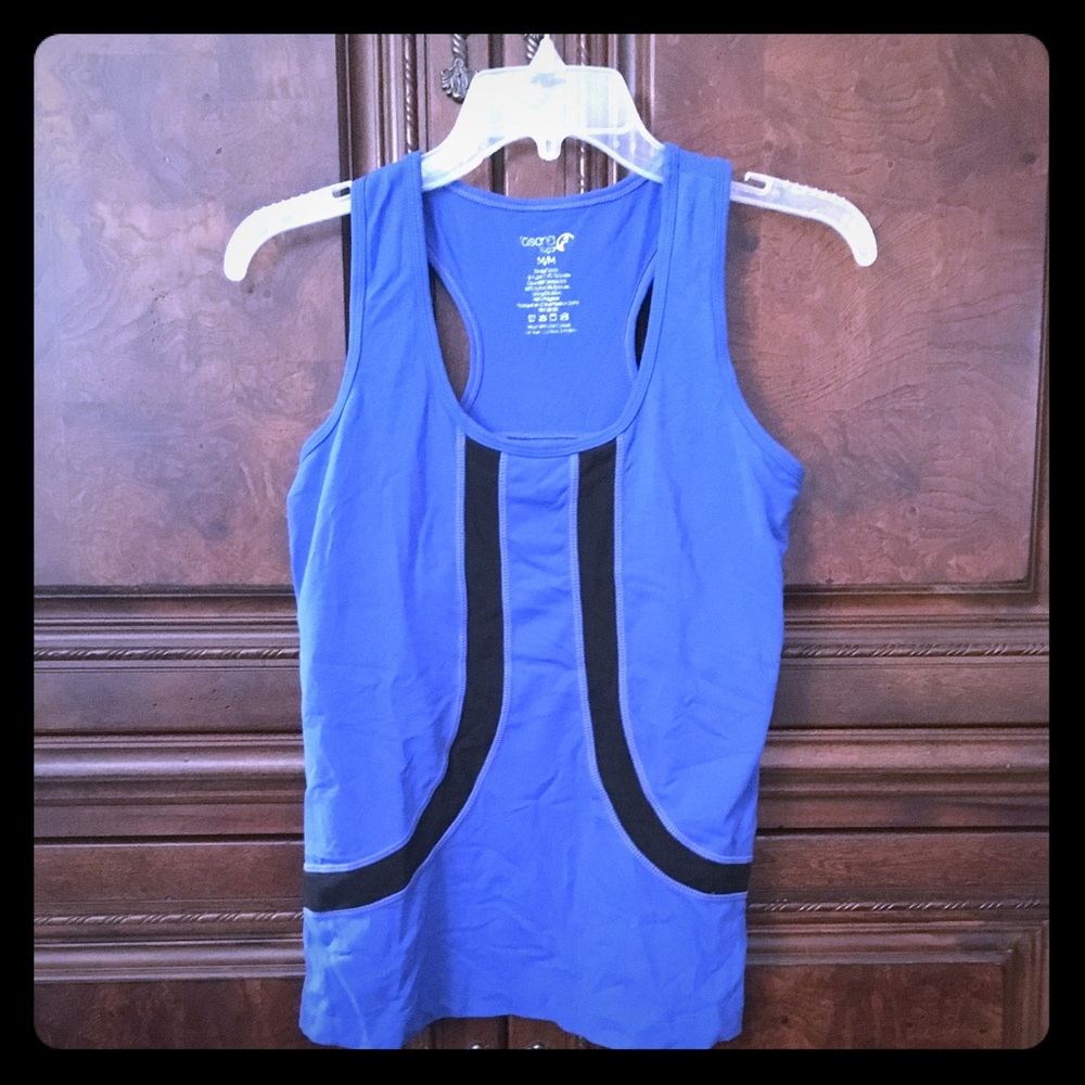 Bright blue workout top