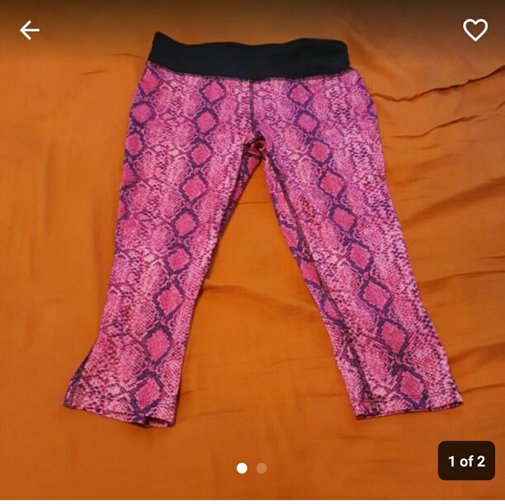Pink snakeskin capris
