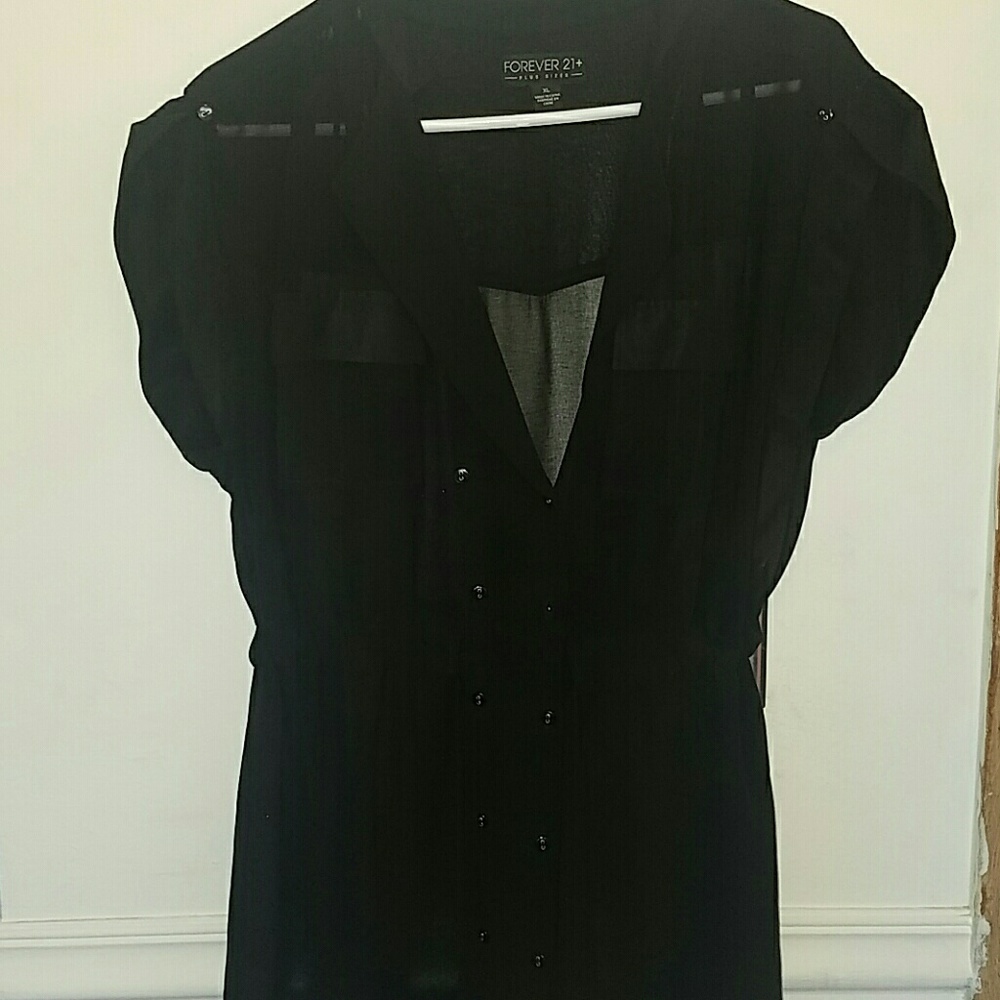 Black sheer blouse