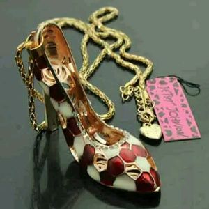 High heel Betsy Johnson sweater necklace