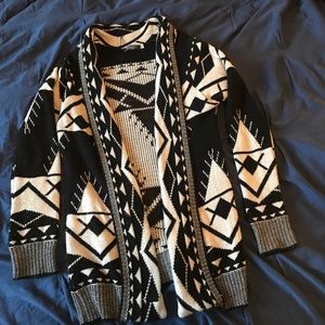 Aztec/geometric oversized cardigan sweater