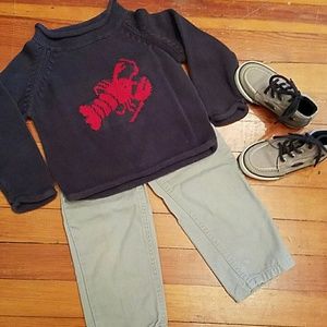 L.L. Bean Blue Sweater with Lobster 3T