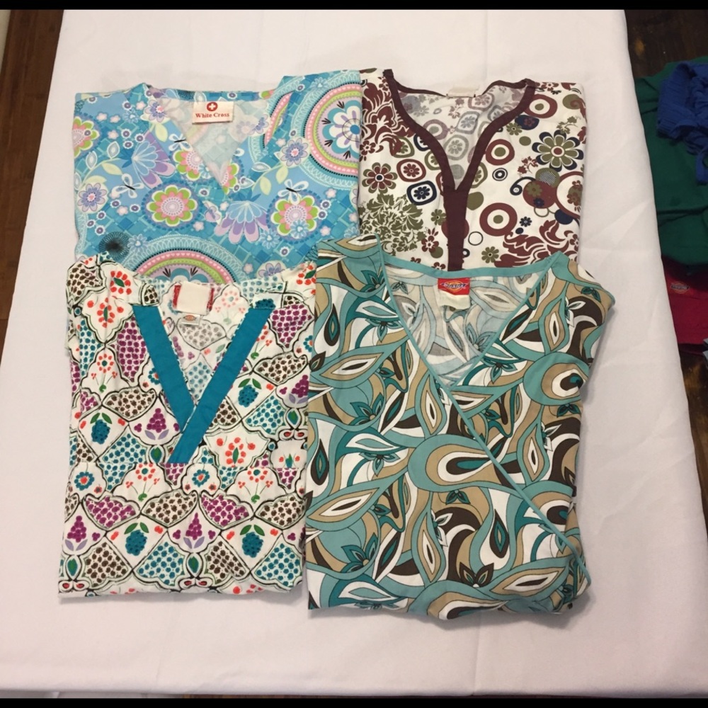 Lot of 4 Scrub Tops
