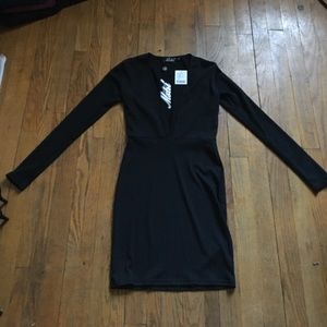 Motel V plunge black dress.