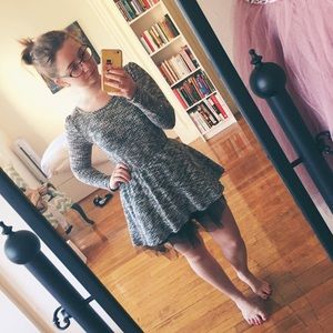 Grey Tulle Lace-Up Ballerina Dress