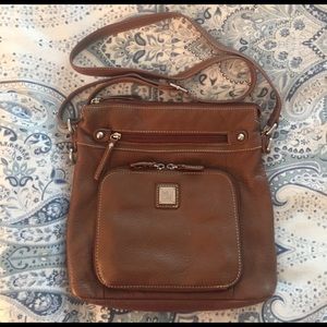 Cognac Genuine Leather Crossbody