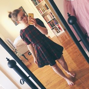 Plaid Flounce Mini Dress