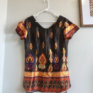 Custom silk top modeled after anthropologie style