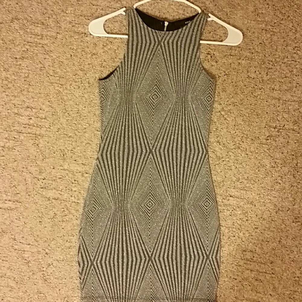 Aqua stretchy sparkling halter dress xs