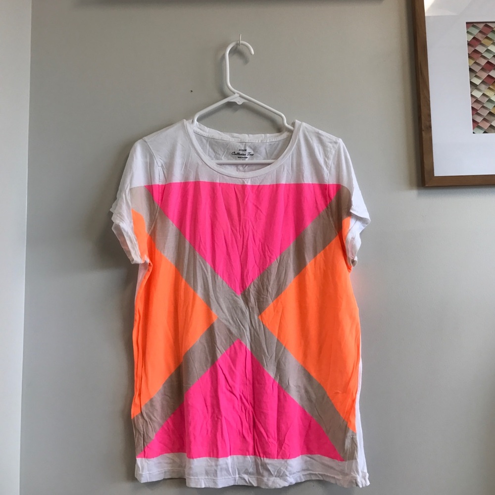 J crew graphic tee neon colors