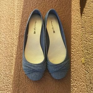 American Eagle Denim Blue Flats- New- Size 7.5