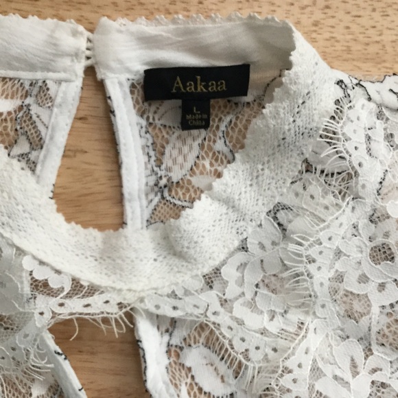 White Secret Lace Sheer Tunic Top - Picture 7 of 7