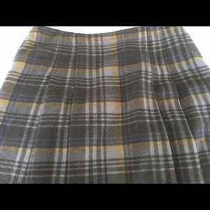 Plaid, Pleated, Woolen Skirt