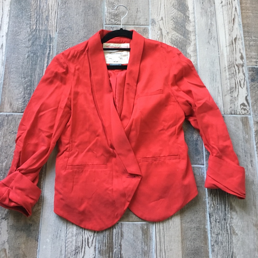 Anthropologie Red Blazer