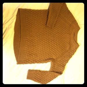 Oversized mustard color knit sweater