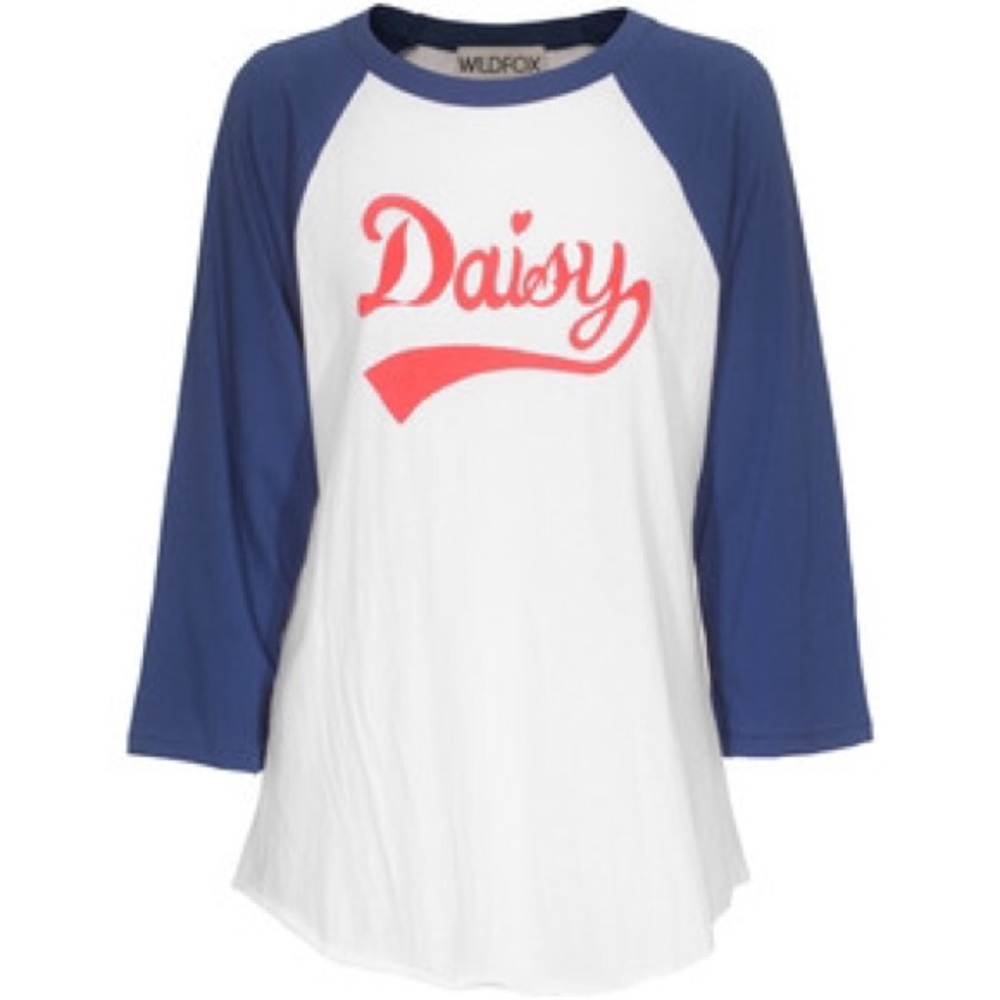 Wildfox Daisy  3/4 sleeve Raglan T-shirt
