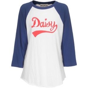 Wildfox Daisy  3/4 sleeve Raglan T-shirt