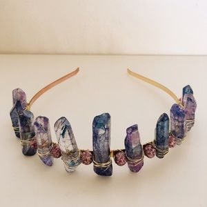 3/3 SALE! Handmade Quartz Crown Headpiece - Bridal