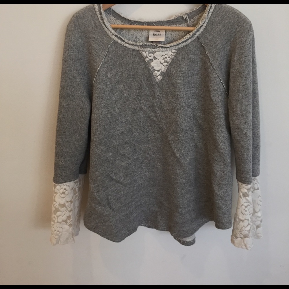 Knox Rose sweatshirt with lace details.  size L.