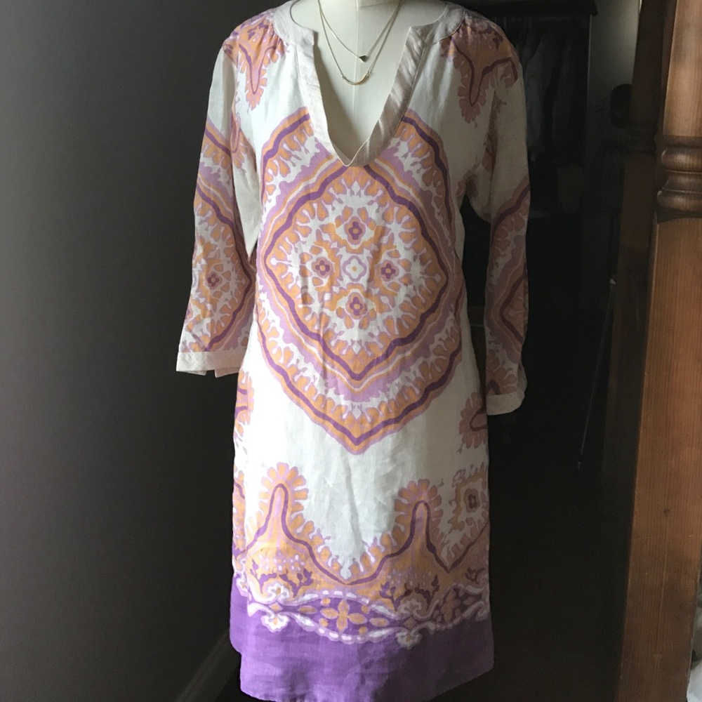 J.Crew Linen Medallion Dress