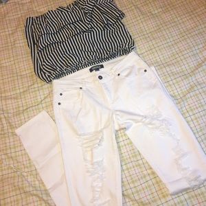 Ripped white jeans