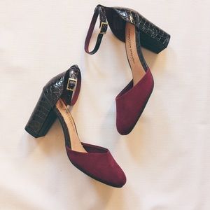 Suede & Snakeskin Heels