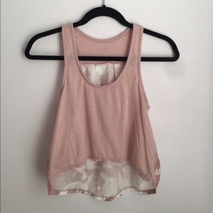 Pink Floral High-Low Crop Top from American Eagle