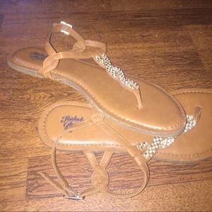 Gold Blingy Sandals 10