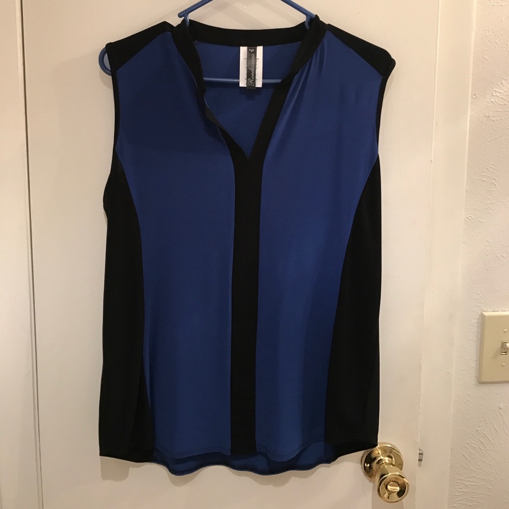 Royal blue and black blouse!