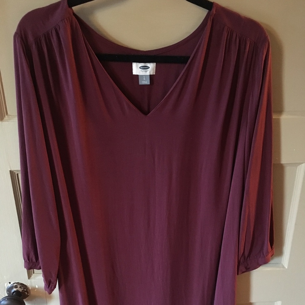 New V-neck Maroon Shirt Dress