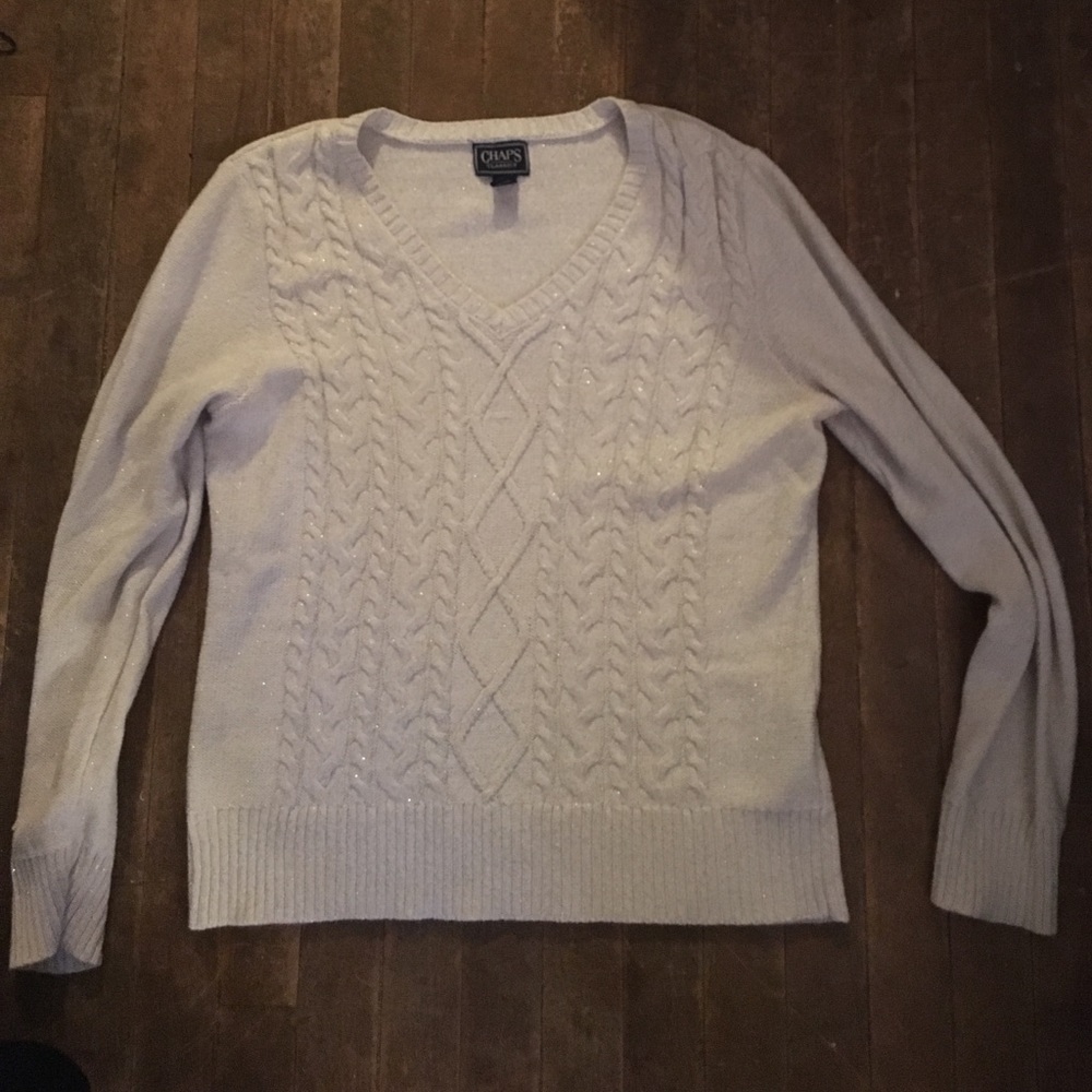 Cream v-neck sweater