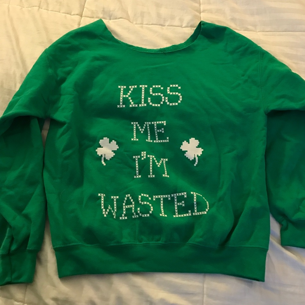 Green Cut off sweatshirt