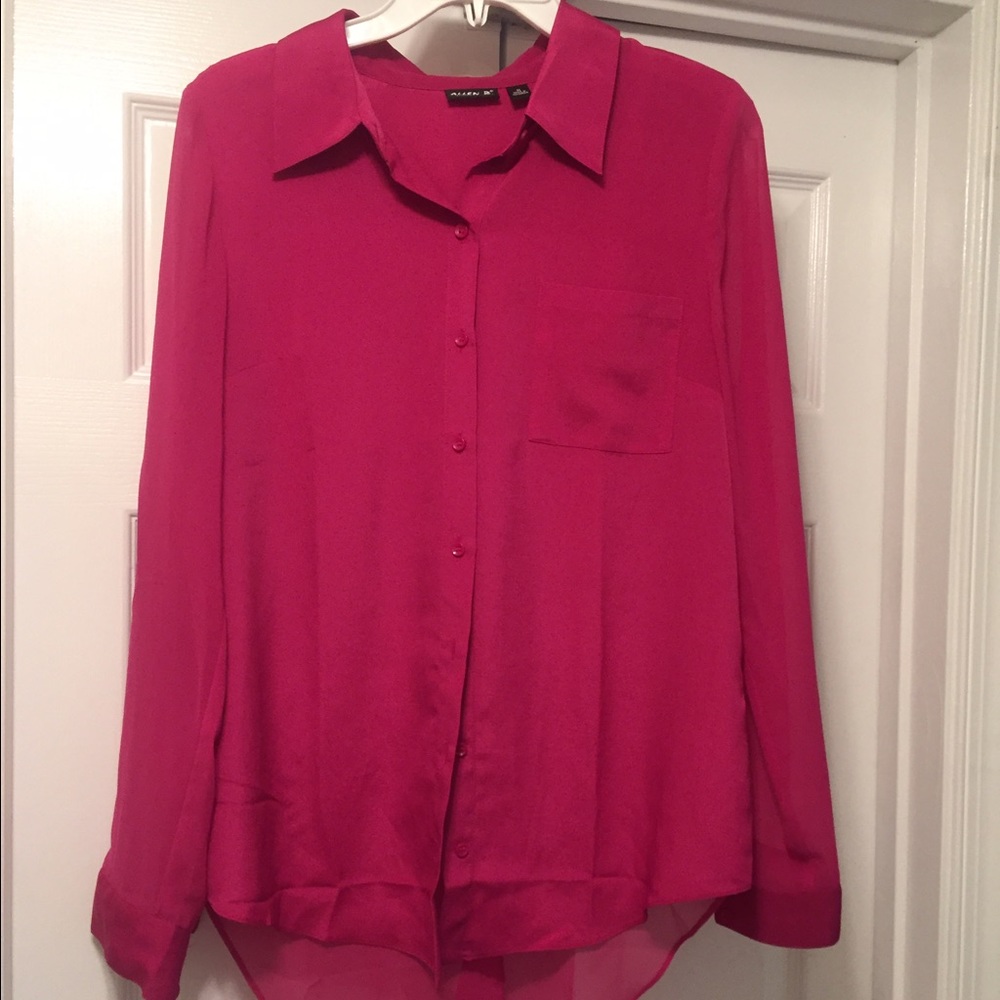 Tuxedo style sheer gorgeous blouse