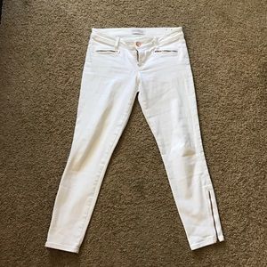 Express white cropped jeans