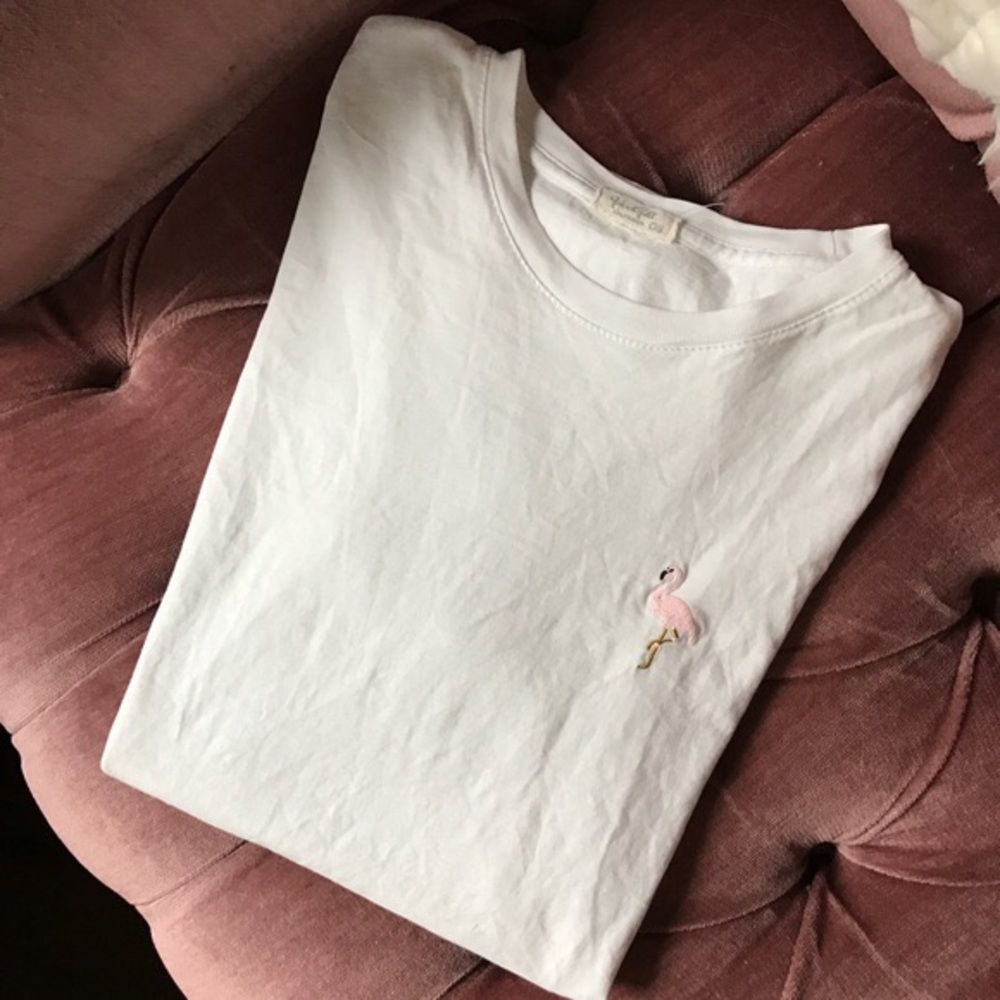 ⛔️SOLD Brandy Melville Flamingo Tee - Picture 2 of 4