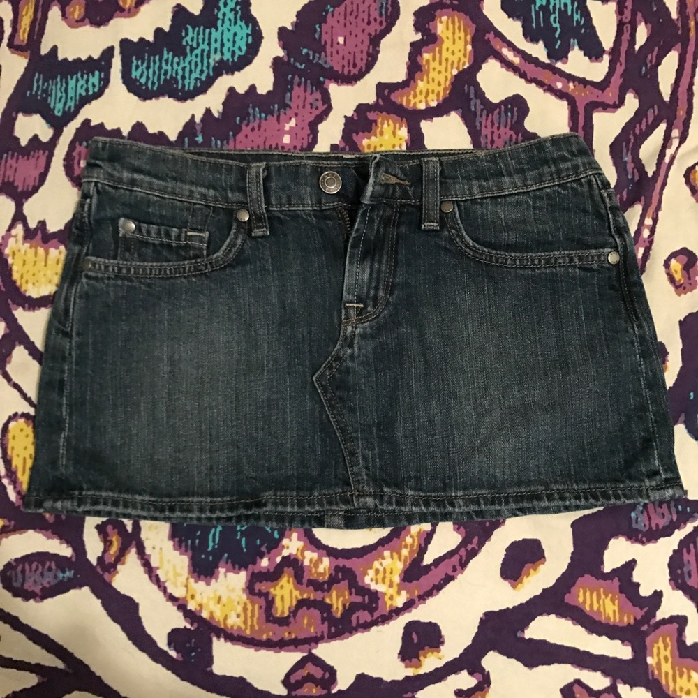 Dark washed denim skirt