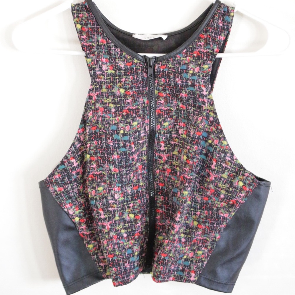 Nasty Gal Zipper up Racerback Crop Top