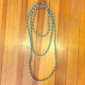 Set of 2 Blue and Gold Necklace