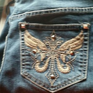 Bling Butterfly Pocket Jeans