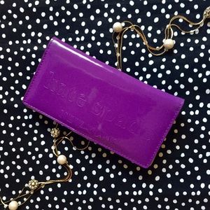 {kate spade} Purple and Gold Patent Leather Wallet