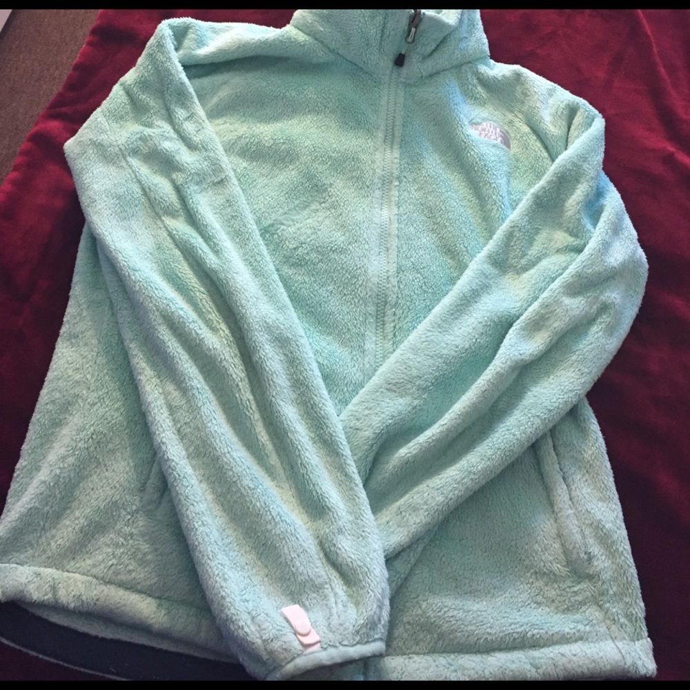 The North Face turquoise fuzzy sweater