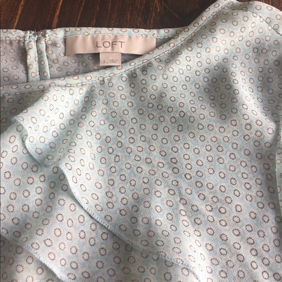 Loft sheer top mint with white and black bubbles - Picture 5 of 8