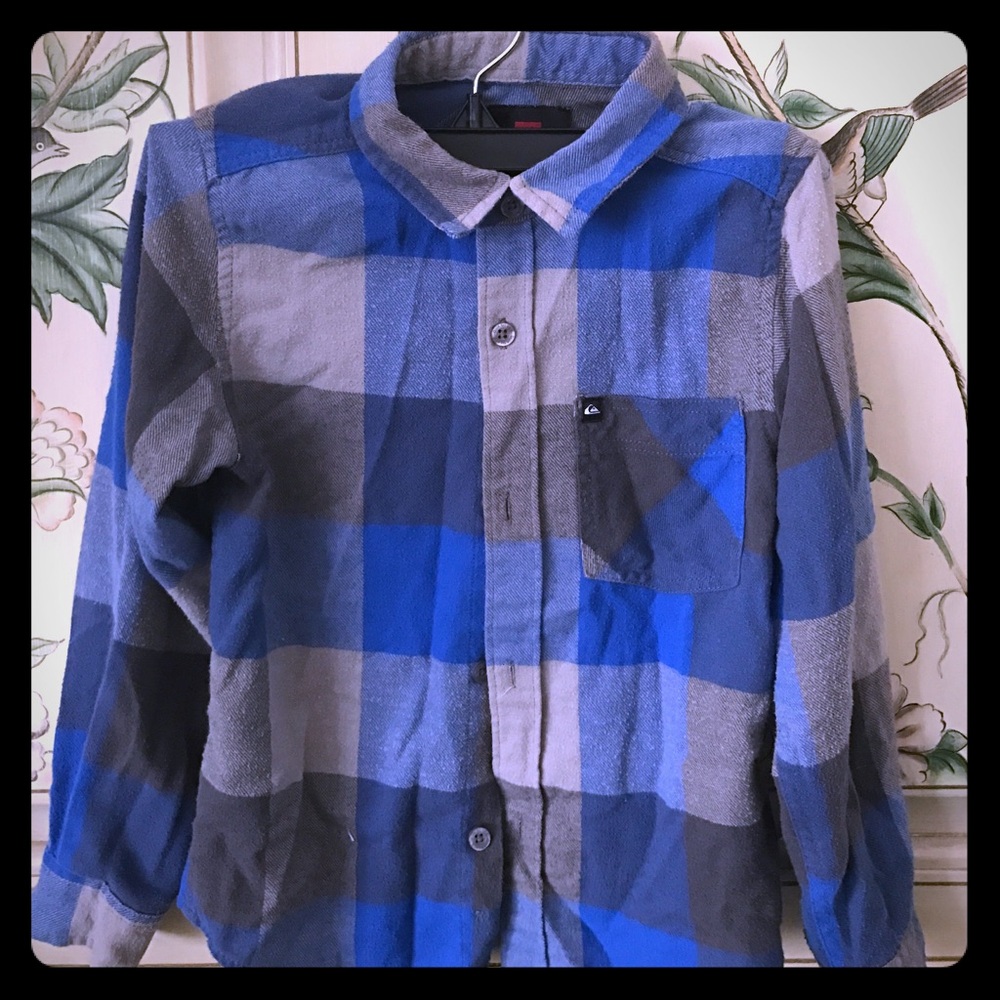Boys blue and gray Quiksilver flannel