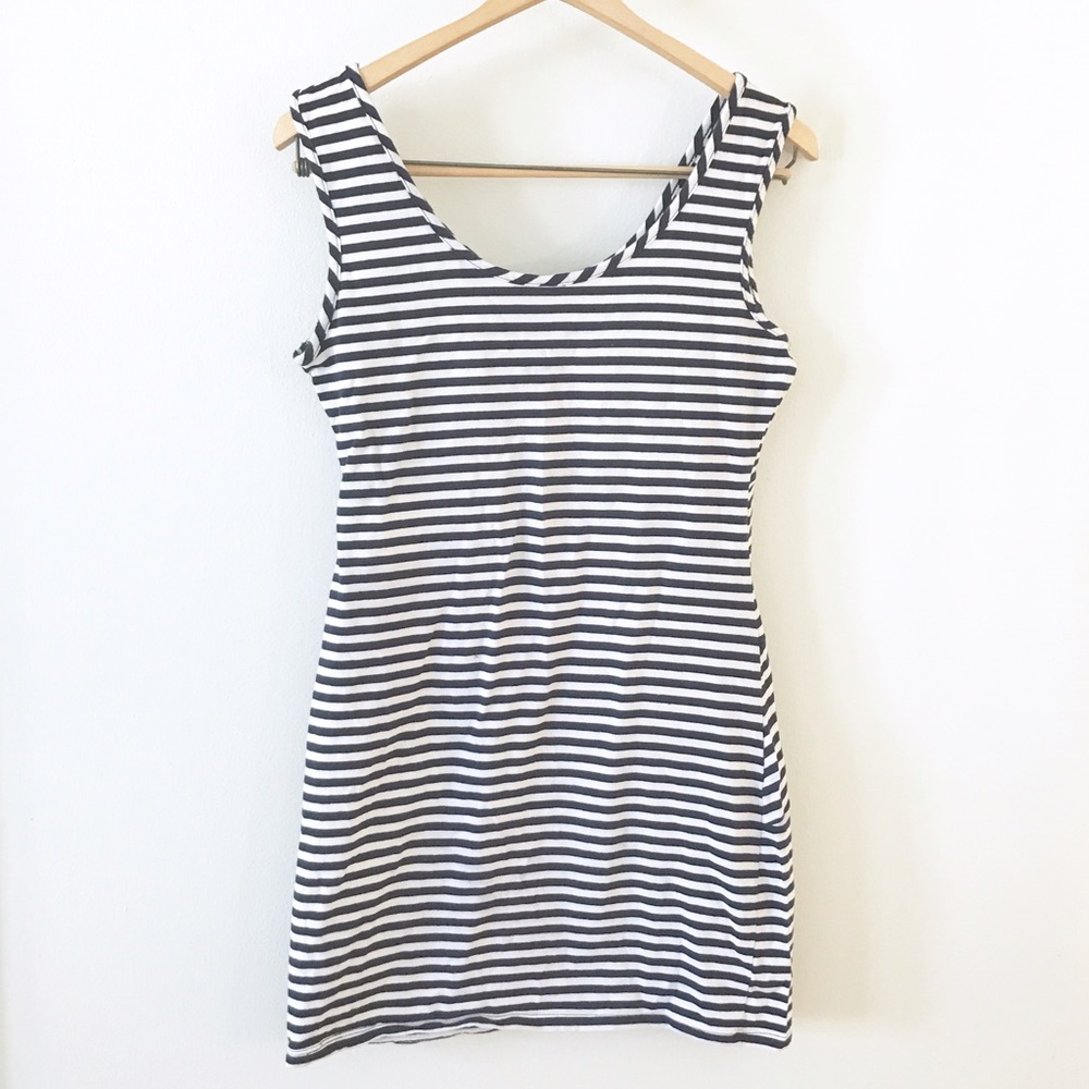 Flattering Sailor Stripe Crossover Mini Dress - Picture 6 of 7